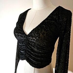 ZARA Crop Top with Textured Print